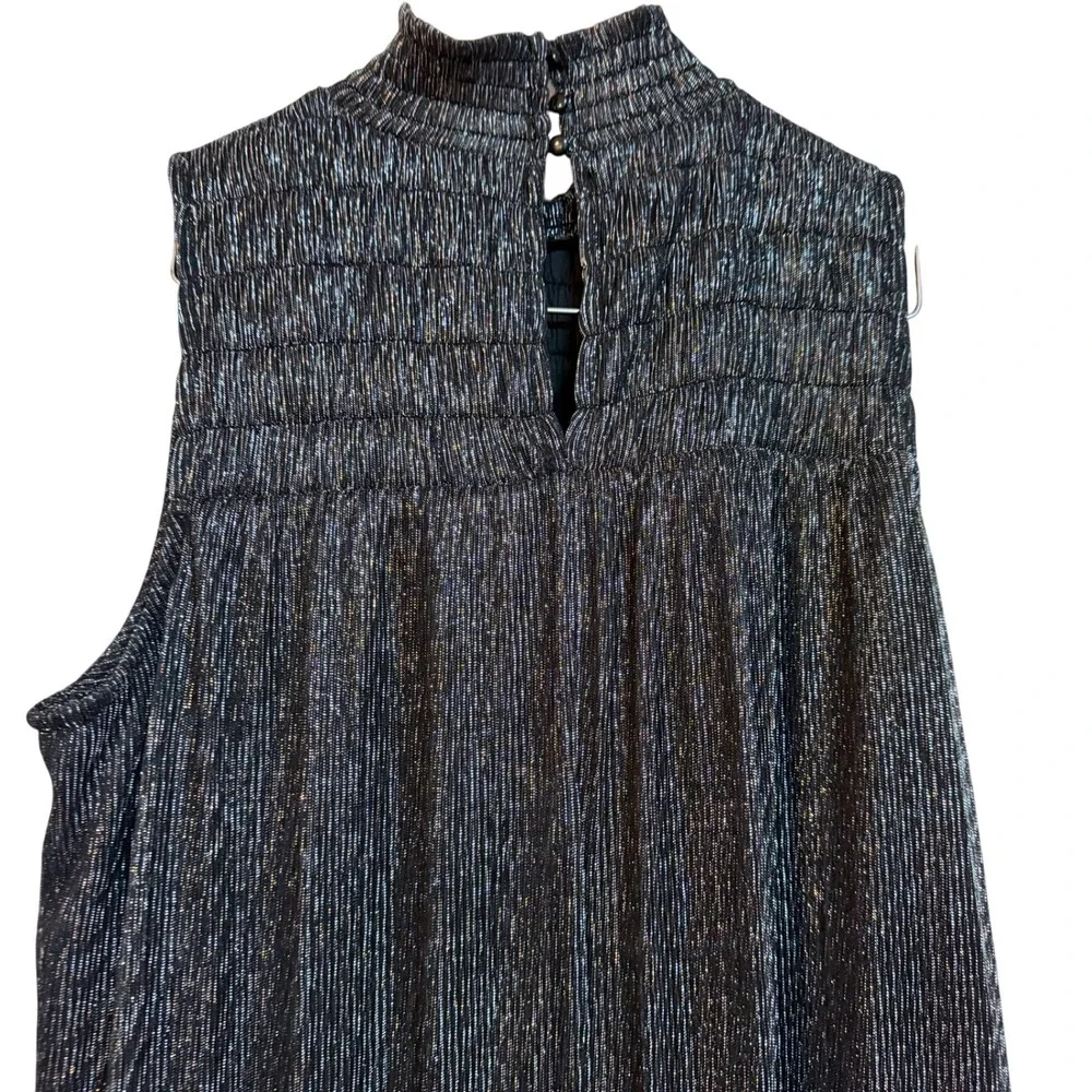 Nine West Women's Black Metallic Mock Neck Sleeveless‎ A-Line Dress Size M - Picture 10 of 10